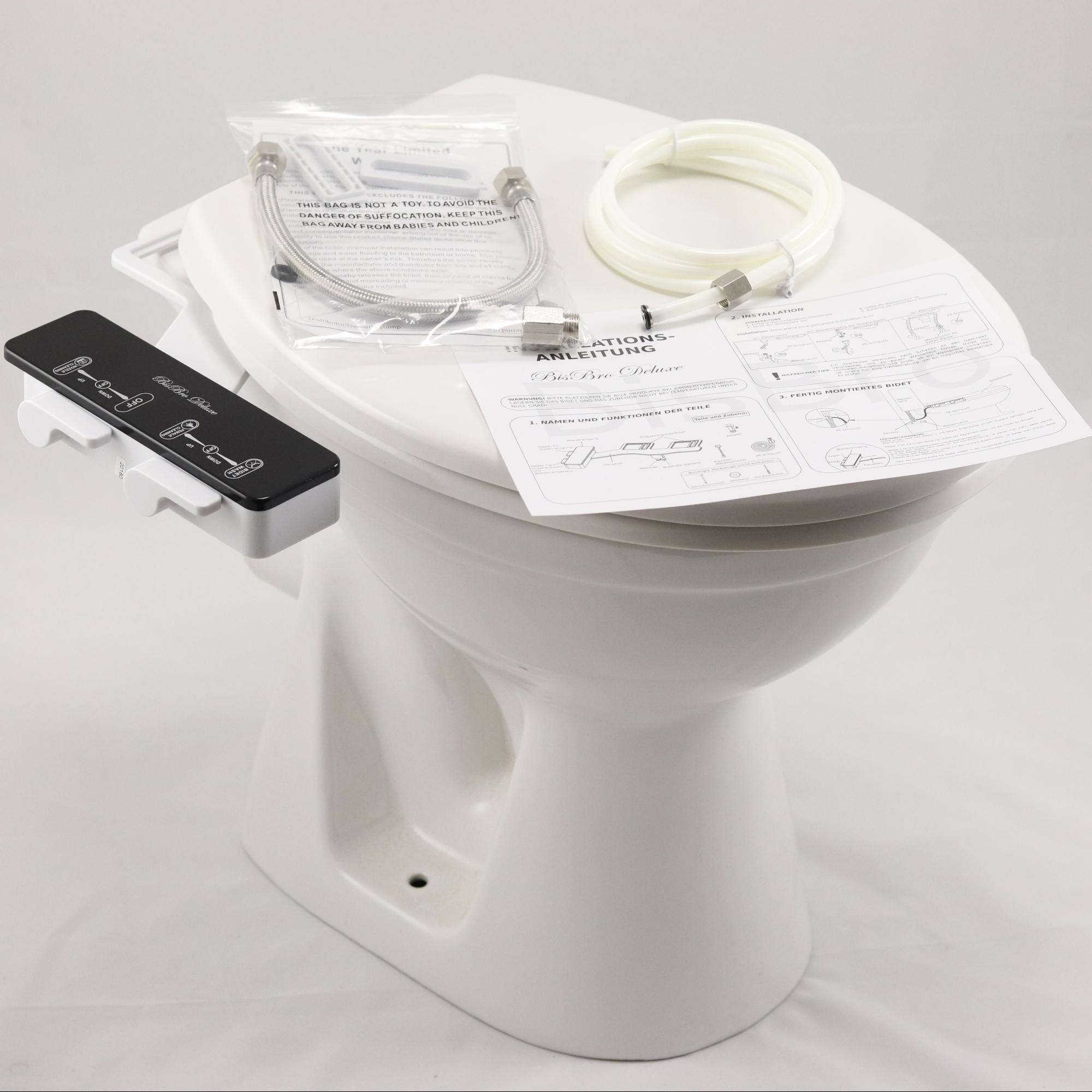 Dusch WC Taharet Taharat Aufsatz für Toilette Intimdusche BisBro Deluxe Bidet 
